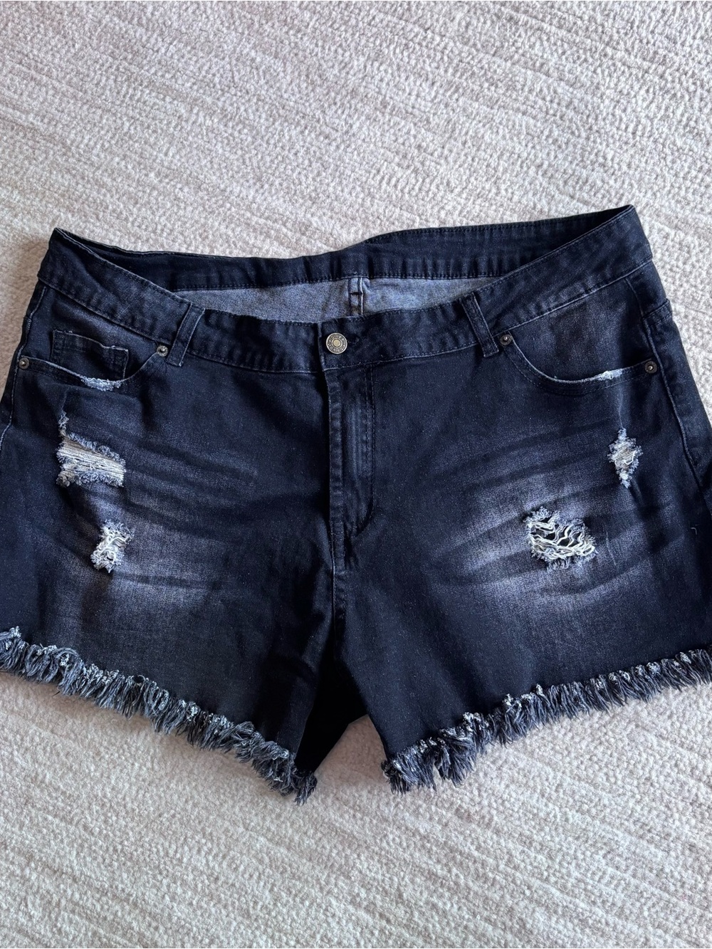 Black Distressed Women’s Jean Shorts